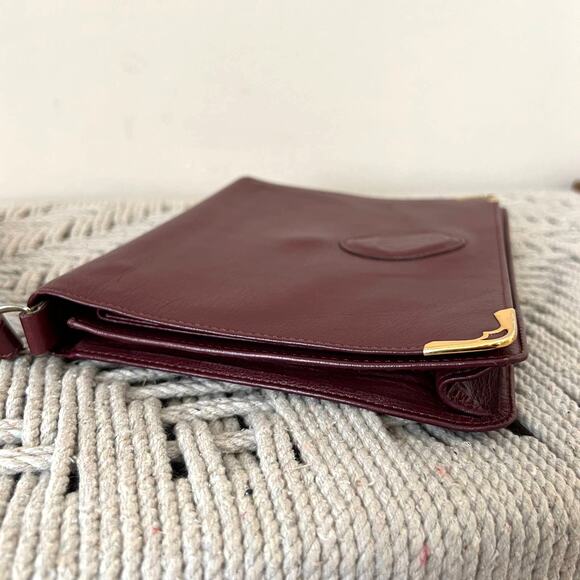 CARTIER Classic Burgundy and Gold Clutch - Picture 9 of 16